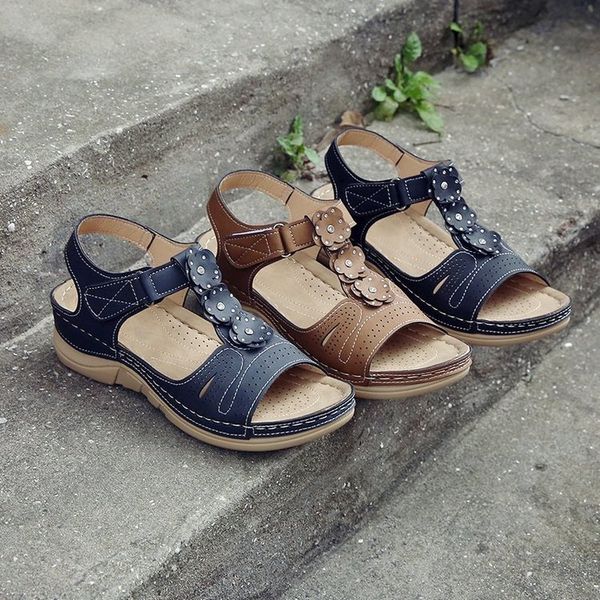 

beige heeled sandals shoes wedge summer heels 2020 women's large size black on female flat comfort block ladies sale