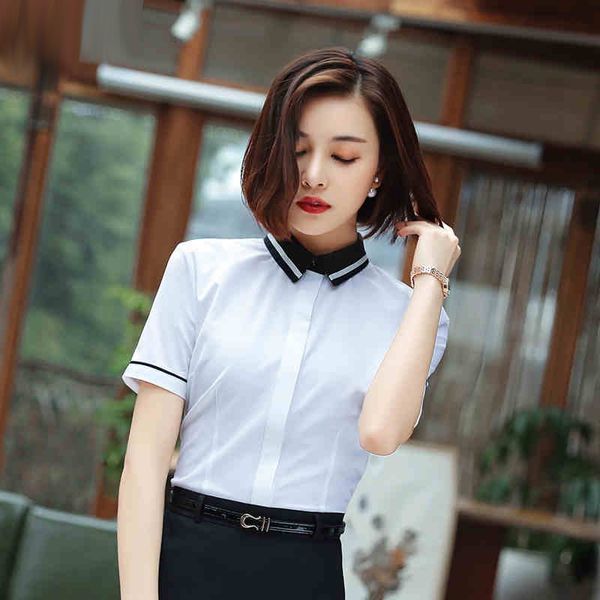 

занятие ol рубашка женщина с короткими рукавами летняя рубашка костюм правильное платье часть продажи рубашки рабочая одежда, Black;brown