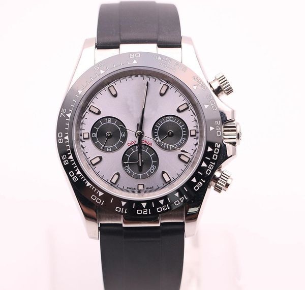

luxury watch 116519 watches mechanical automatic movement wristwatches ceramic bezel 40mm case rubber strap no chronograph, Slivery;brown