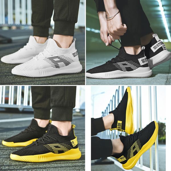 

with box 2020 g.n.shijia fashion flying weaving rubber foam bottom black yellow 49 women men running shoes sport