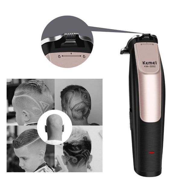 

kemei km - 3202 usb rechargeable electric hair clipper trimmer for styling male pube trimmer jnnby