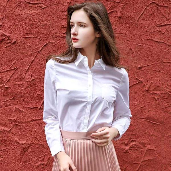 

plus size 5xl loose spring summer autumn winter pocket white blouse shirt work wear england preppy style basic blouses shirts