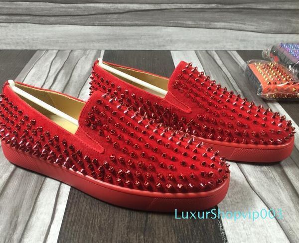 

wholesale new mens mix spikes black genuine leather low red bottom sneakers,fashion brand skateboarding sports shoes 36-46 01