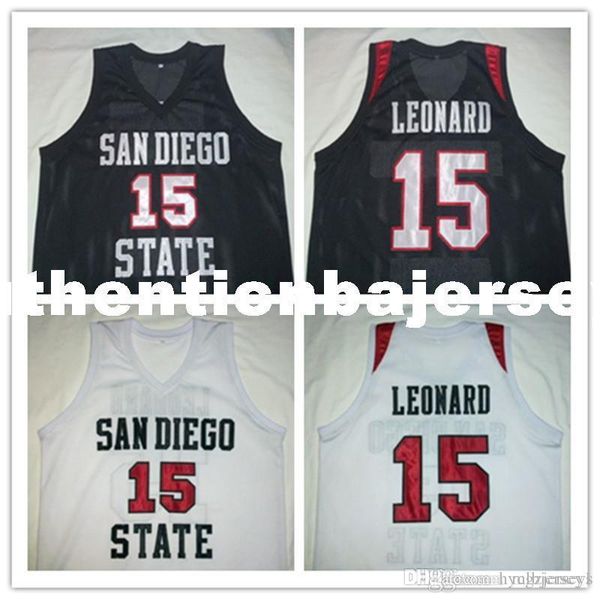 

custom kawhi leonard san diego state black white basketball jersey embroidery stitched customize any size and name, Black;blue