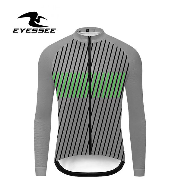 

2020 cycling jersey eyessee men fit lightweight fabric long sleeve cycling jerseys 5 colors breathable race bicycle clothing, Black;red