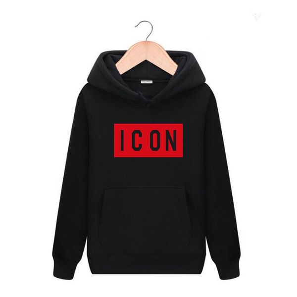 

19ss/icon brand womens men designers pullover hooded 3xl 8dsq2 jacket luxury fashiondsquared2 streetwear hip hop hoodie sweatshirt clothing, Black