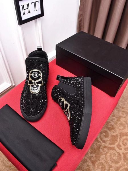 

италия p известный дизайнер nathalievialars дизайн два цвета кроссовки mens спорта плоские ботинки удобная платформа вскользь shoes38-44 pp, Black