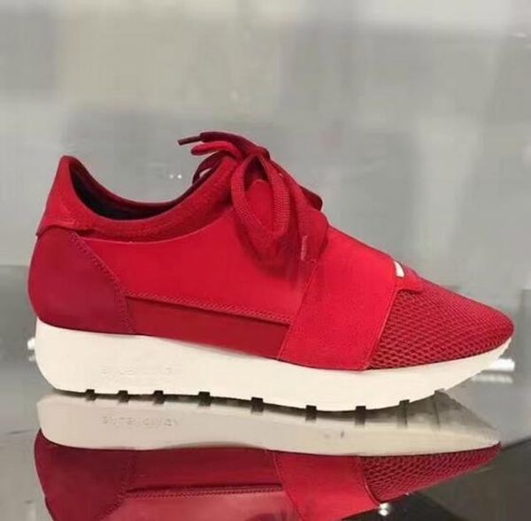 2019 Yeni Popüler Tasarımcı Yüksek Kaliteli Erkek kadının Moda Düşük Kesim Dantel Up Nefes Örgü Sneaker Ayakkabı Açık Havada Yarış Koşucu Rahat Ayakkabı