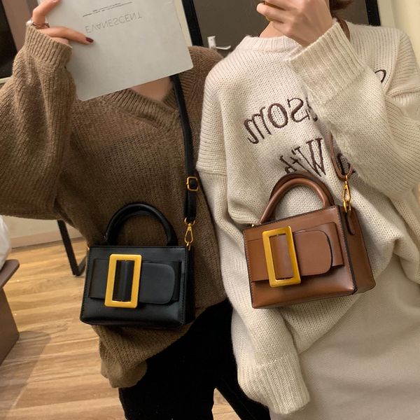 

european vintage belt fashion small tote bag 2019 new quality pu leather women's brand designer handbag shoulder messenger bags