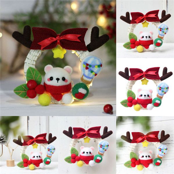 

ручной работы шерстяной войлок материалы пакет ротанг кольцо свет строка ремесла белый медведь