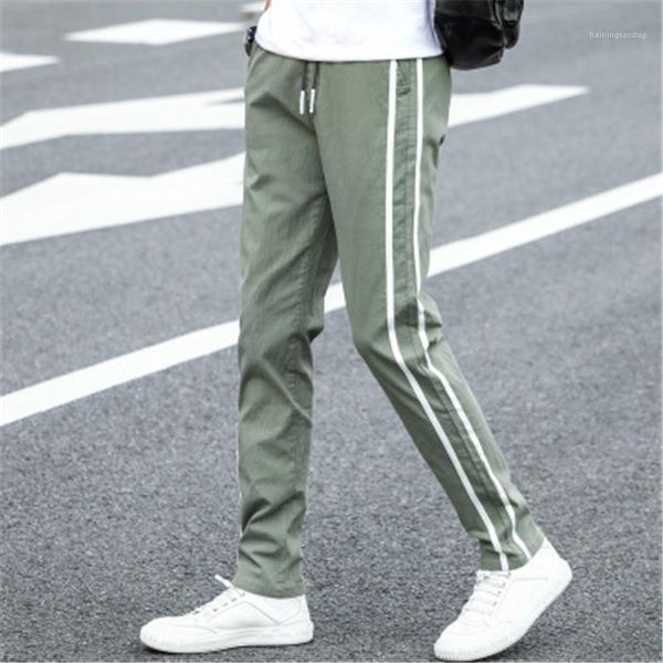 

pants for men slim joggers men trousers slim fit sport race pants sweatpants casual sweat pants sport jogging stripe fitness, Black