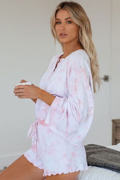 

dhl free for пижамы tiedye для женщин crew neck tie dye пижама короткие наборы набор tie dye пижама цветочный принт на складе garden2010 knp, Blue;gray