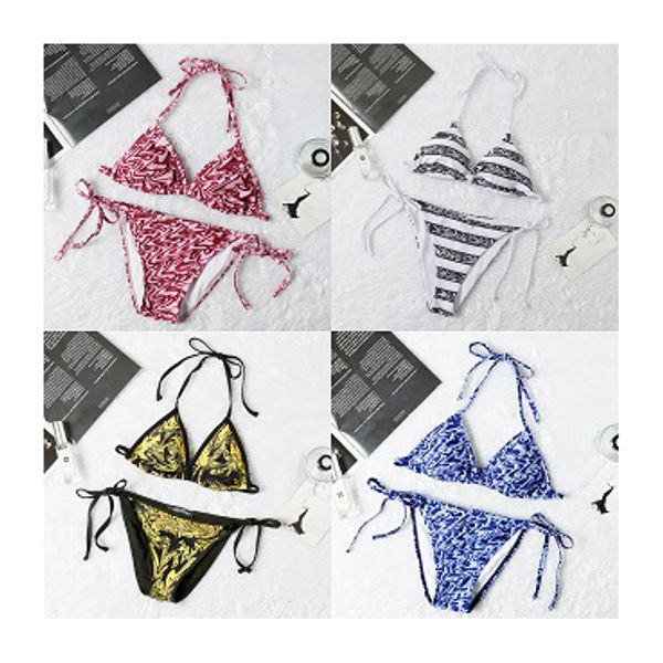 

women designer bikini fashion two pieces swimwear 2020 new brand letter printed bikinis women luxury swimwear summer, White;black