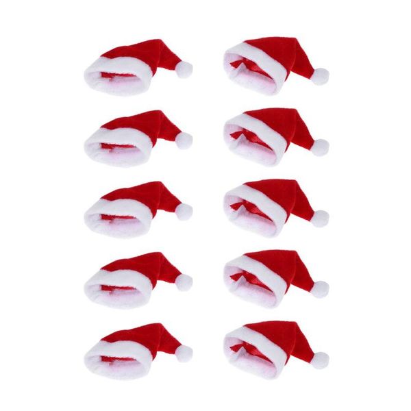

10pcs/lot mini santa claus hats christmas bottles cover xmas lollipop er decor christmas new year decoration for home