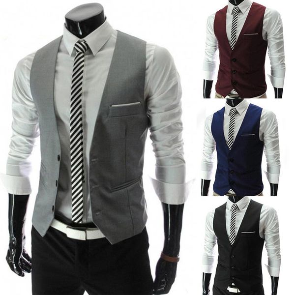 

wine red comfortable elastic black soft dress vests for men slim fit mens navy blue gray large size new arrival 1pc, Black;white
