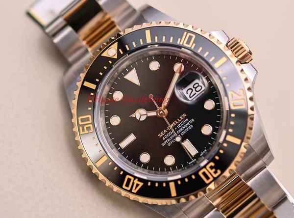 

2019 latest style luxury mens watch 43mm 126603 116600 126600 116660 126660 sea-dweller gold & stainless steel movemen automatic men watches, Slivery;brown