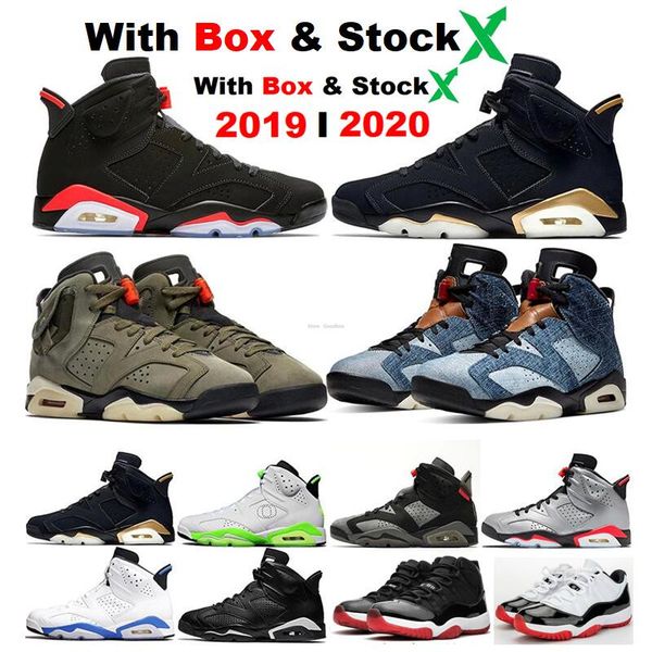 

2020 Новый 6 Омывается джинсовой 6 Flint DMP 6S Бред 11S 2019 Баскетбол обувь Мужская Черный Va