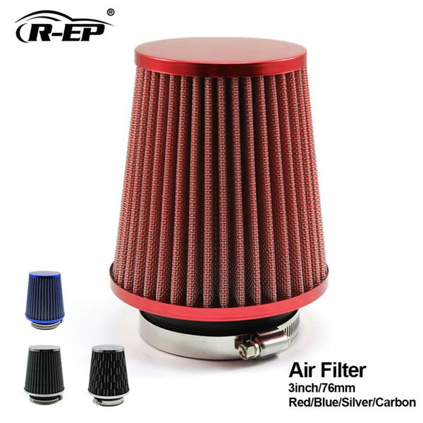 

r-ep universal car air filter 3inch cold air intake supercharger for 76mm intake hose kit filtro de ar esportivo