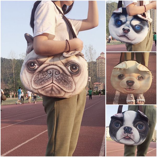 

оригинал dog head одно плечо сумка сумка 3d printed животные голова собака satchel творческого cat вентилятор крест тело сумка