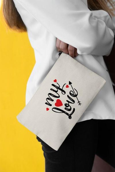 

angemiel clutch my love arrow and heart portfolio hand makeup bag, Silver