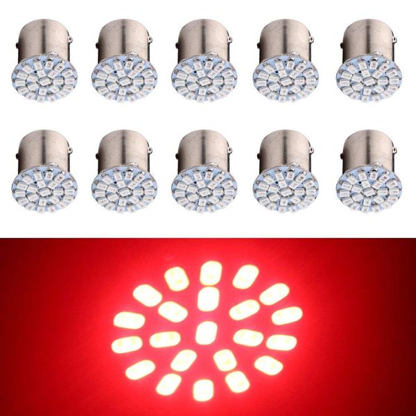 

new 10pcs 20w red 1156 ba15s 67 22smd bulb lamps led tail turn brake brake backup reverse car signal light ing