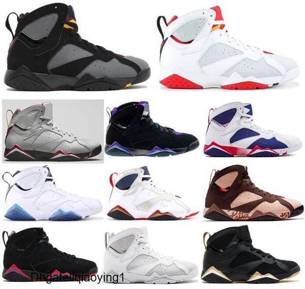 

new 7s bordeaux hare ray allen tinker alternate olympic patta men basketball shoe 7 reflections of a champion french blue sneaker with box, Black