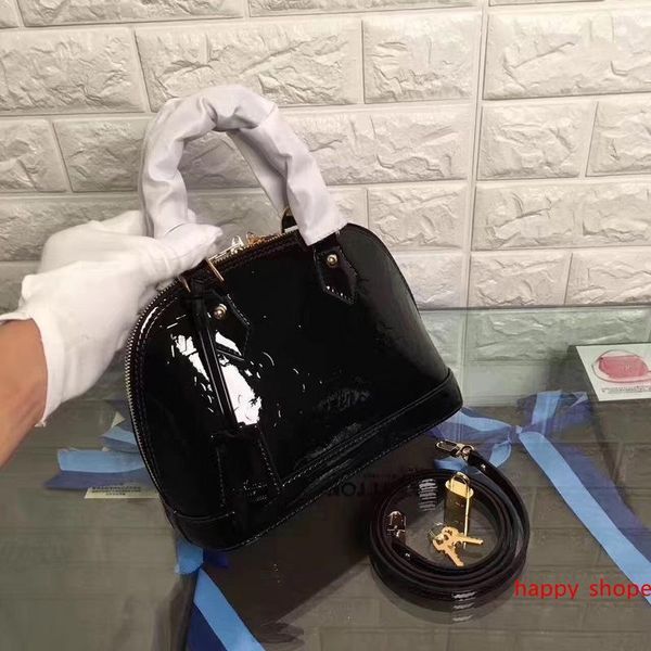 

m11013 new black patent leather flowers printing embossed shoulder bags hobo handbags handles cross body messenger shoulder