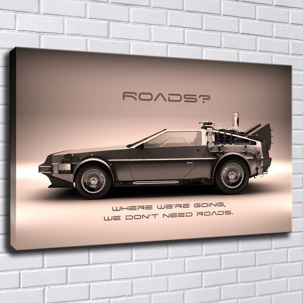 2019 Back To The Future Car Classic Canvas Painting Print Pictures