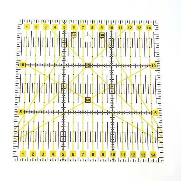 

diy square patchwork feet tailor yardstick cloth cutting rulers sewing tool, Black