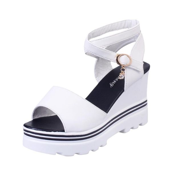 

fashion women summer sansals pumps wedges shoes woman platform sandals roman wedges casual peep toe sandals sandalia feminina, Black