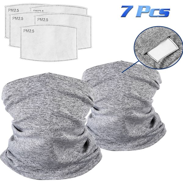 

унисекс 2 шт бесшовные шеи гетры маски с 5шт / 7шт pm2. 5 фильтры на открытом воздухе шеи гетры банданы маска для защиты взрослых
