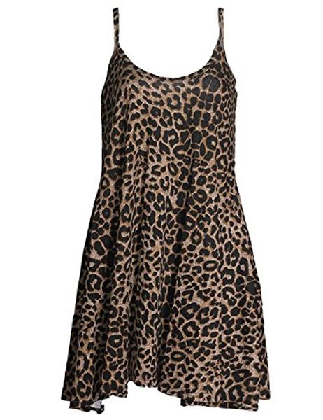 

womens strappy camouflage rose skull leopard print swing cami dress (s-xl, Black;gray
