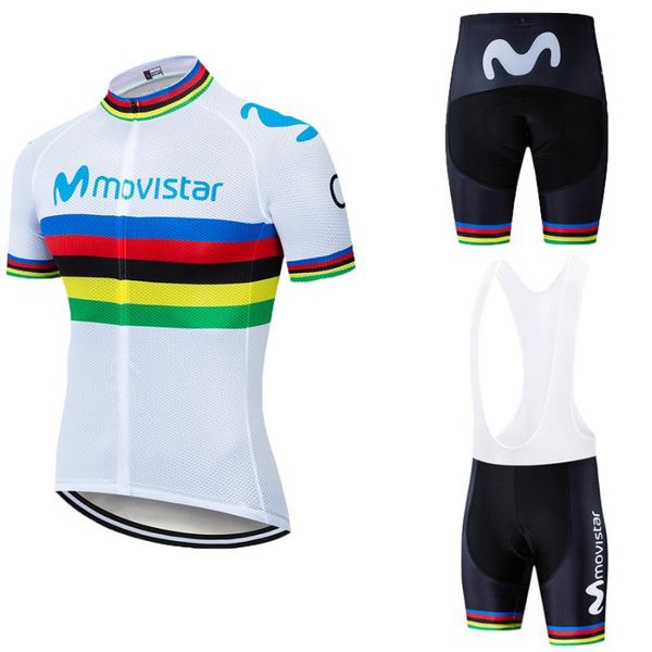 

cycling jersey 2020 movistaring team short-sleeved cycling jersey suit bib roa ciclismo bicycle suit mtb men's clothing, Black;blue