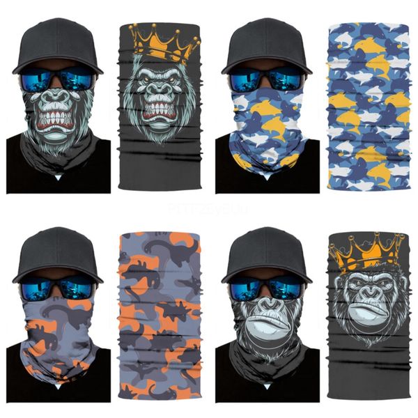 

oipxy outdoor uv skull scarf windproof magic protection bandana ski hiking fishing neck skull scarf camping cycling face mask hiking scar#97, Blue;black