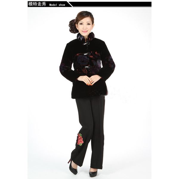 

traditional chinese jacket women's velwet winter coat size:  to 4xl, Red