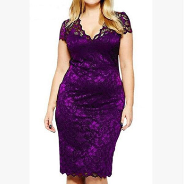 

Plus Size 4XL Women Dress V-neck Short Sleeve Floral Sexy Lace Dress Fashion Bodycon Dresses Women Party Dress Ladies Vestidos