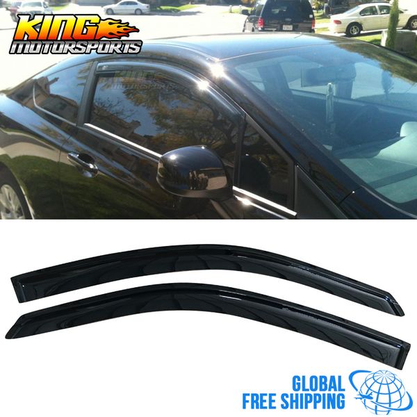 

fits 08-12 accord coupe acrylic window visors 2pc set global ing