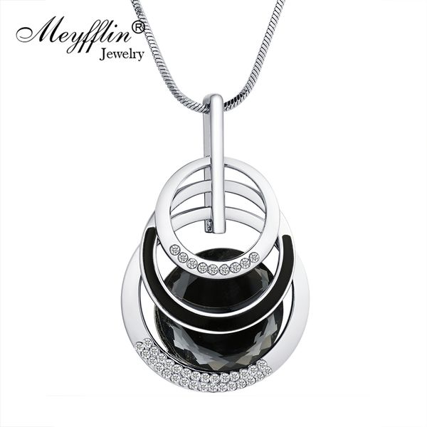 

meyfflin collier femme длинные ожерелья подвески для женщин круглое себе ожерелье макси-кольр цепочка ювелирные изделия 2019 бижутерия t1907, Silver