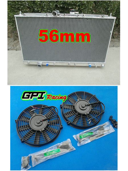 

56mm aluminum radiator + fan for mitsubishi galant vr4 ec5a / ec5w 6a131996-2003 1997 1998 1999 2000 2001 2002