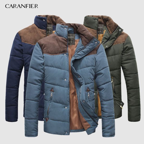 

2019 brand men parka winter thick collar jacket smart casual cotton coat england style breathable warm male jackets, Tan;black