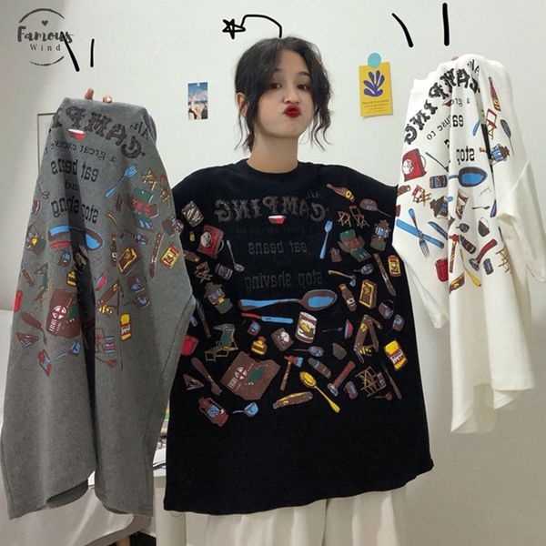 

2019 лето сверхразмерные женщины принт футболки harajuku с коротким рукавом футболка женский письмо печать ulzzang корейский свободные повсе, White