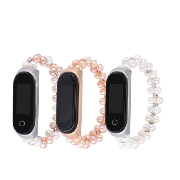 Perlenriemen für Xiaomi Mi Band 4/3 Armband Armband Achat Parfüm Aufbewahrung Metallrahmen Uhrenarmbänder Zubehör Frau Mädchen