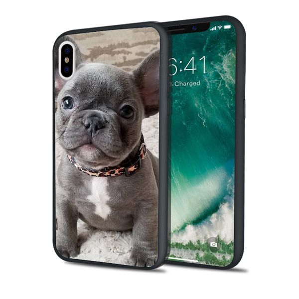 

fundas cute gray bulldog phone case for iphone 11 pro xs max xr 8 7 6s plus 5s se 5 case black soft silicone cover.