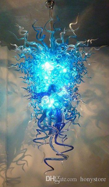 

blue large size style modern art ceiling hanging lamp custom made mouth blown murano glass chandelier for villa decor