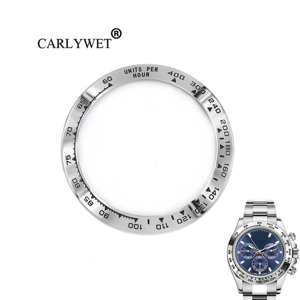 

carlywet wholesale 316l stainless steel silver with black writings 38.6mm watch bezel for 116500 - 116520