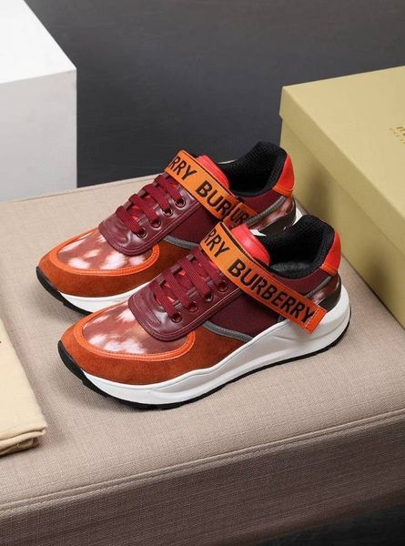 

2020 men's pattern letter splicing cowhide sports low-shoes velcro fashion basketball sports casual shoes#03, Red;white
