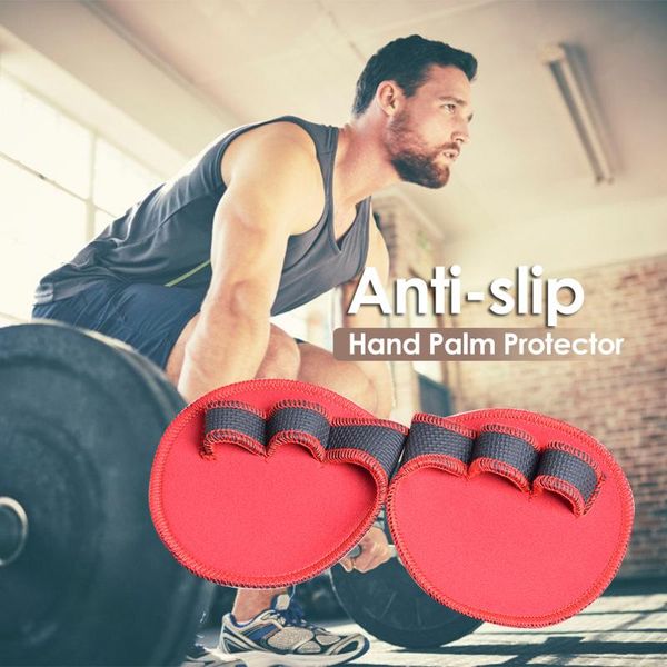 

1 pair gym gloves grip weightlifting lifting training women men fitness gym hand palm protector for body building gloves, Black