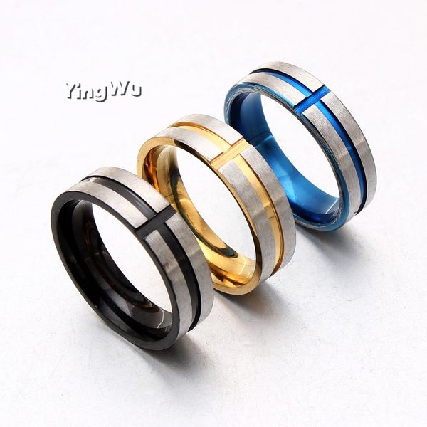 

yingwu кольцо из нержавеющей стали для мужчин и женщин cross кольца группы punk мода подарок ювелирных изделий 20шт оптовых, Slivery;golden