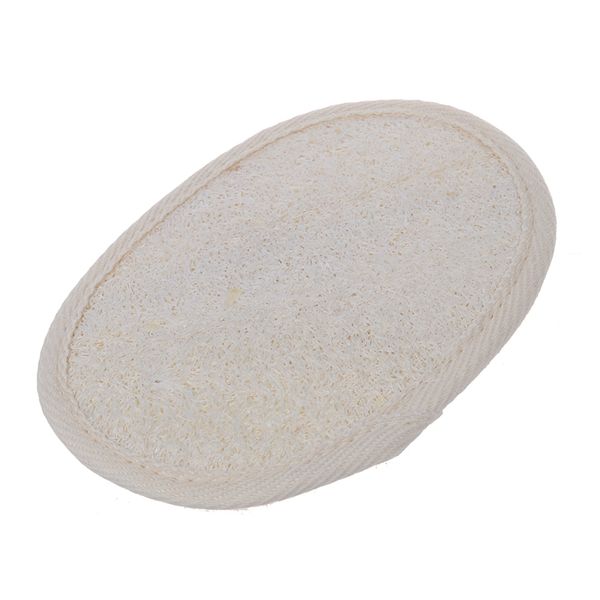 

beige oval bath shower face loofah scrubber exfoliator sponge pad