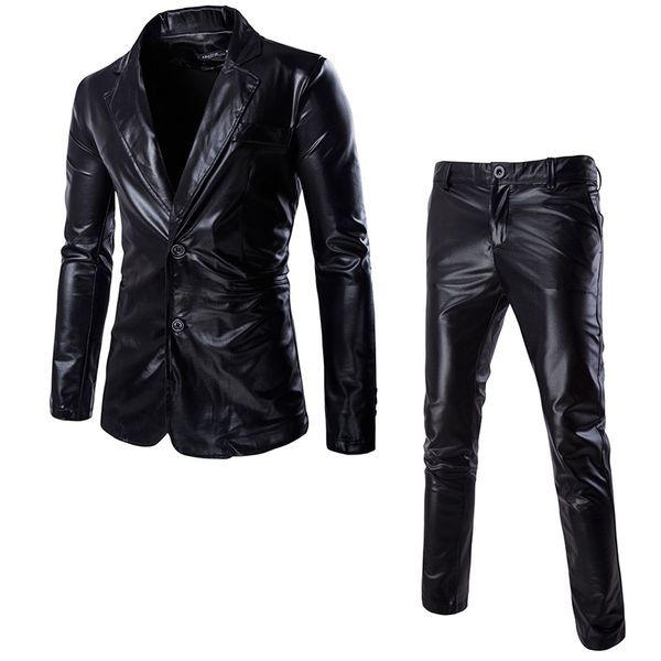

jackets + pants) men business suit sets gold silver slim tuxedo formal dress brand blazer stage performances party suits men, White;black